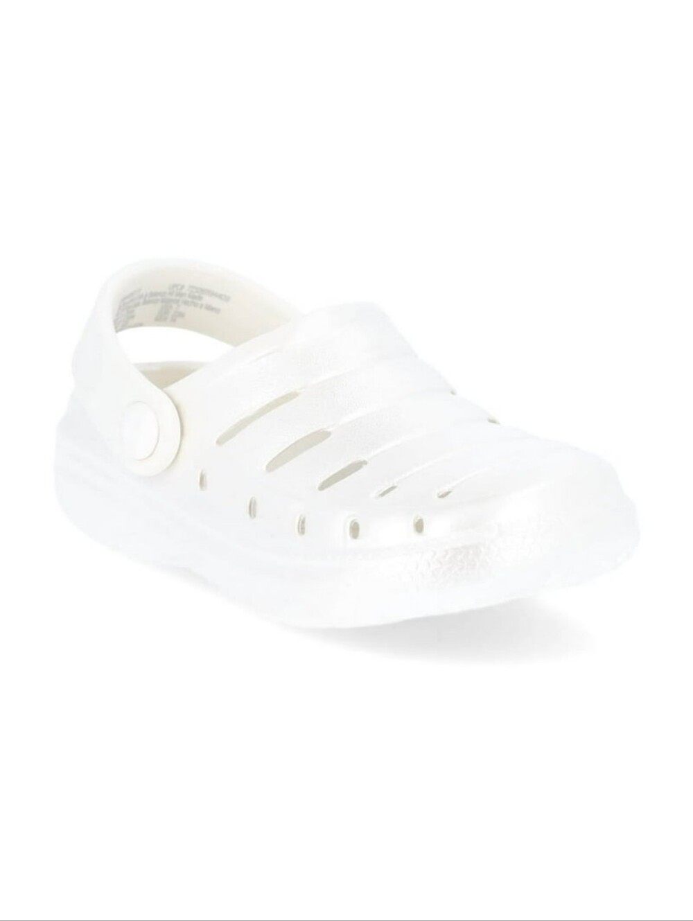 Rugged Shark Toddler and Girls' Swivel-Strap EVA Clogs Pearl White